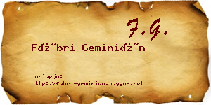 Fábri Geminián névjegykártya